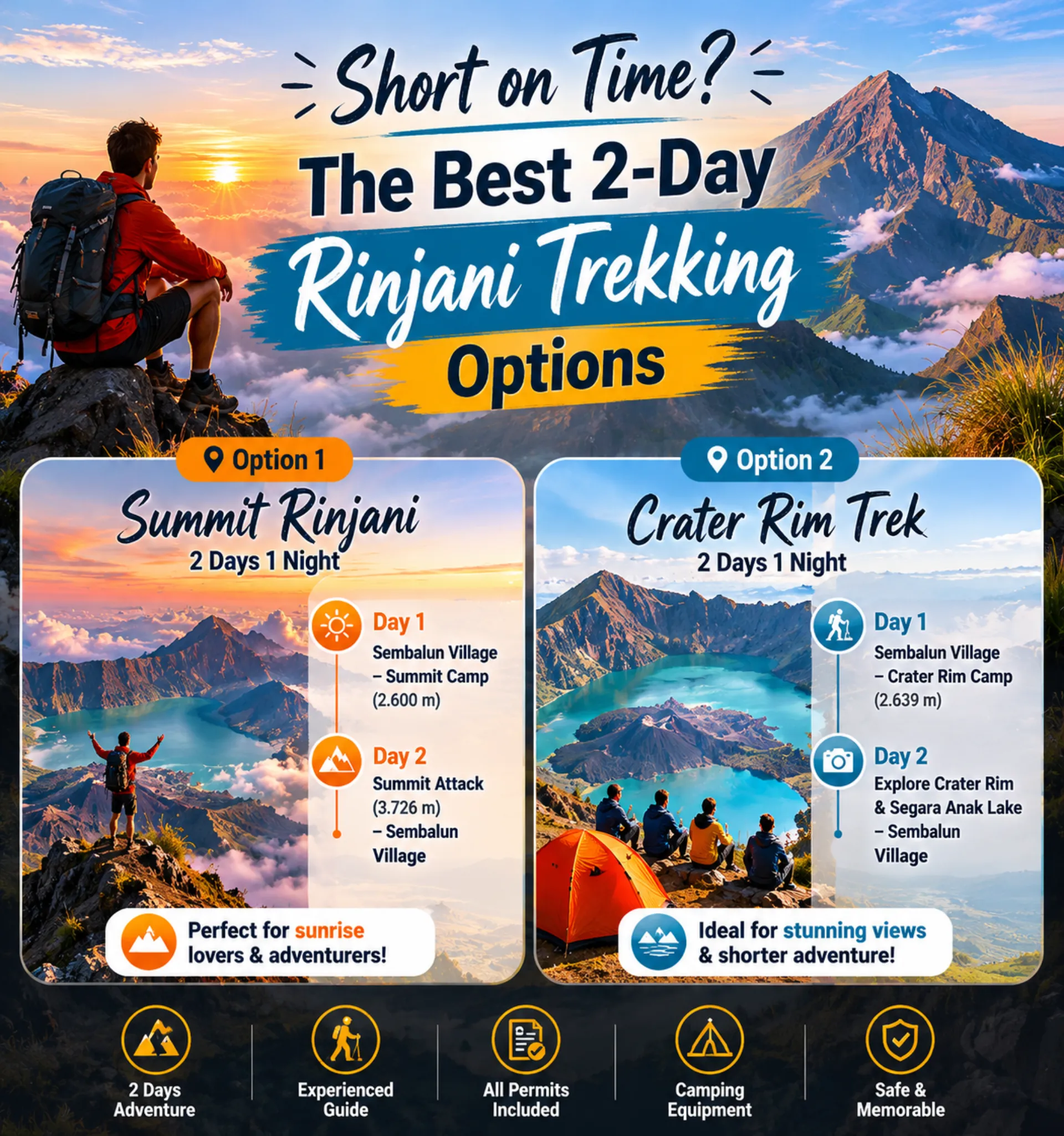 2-Day Rinjani Trekking: Conquer Lombok's Volcano Fast!